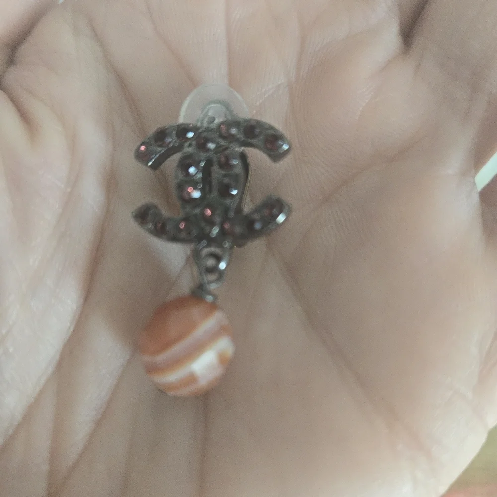 Chanel Red Crystal Earrings - Picture 5 of 8